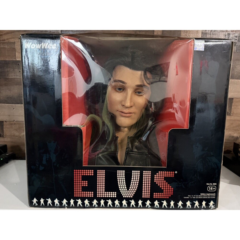 WowWee Alive Elvis Presley Animatronic Bust 9005 Box Remote Mic Manual WORKS